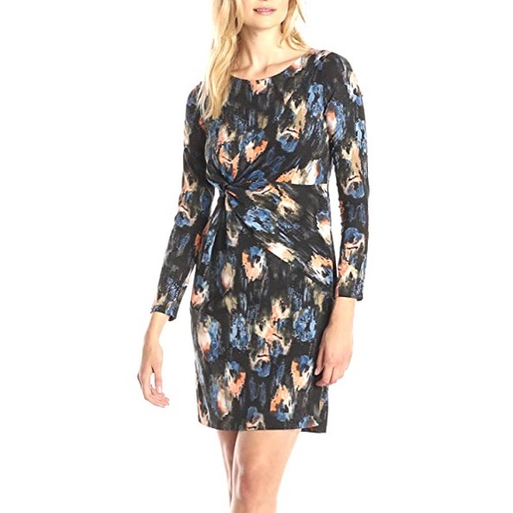 SALE❗️NYDJ JEMMA Melting Ikat Long Sleeve Dress 4P - Picture 4 of 16